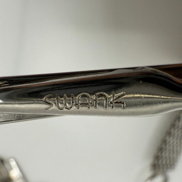 Vintage cuff links tie clips two sets silver toned mens jewelry late 1900s Swank - Picture 5 of 13